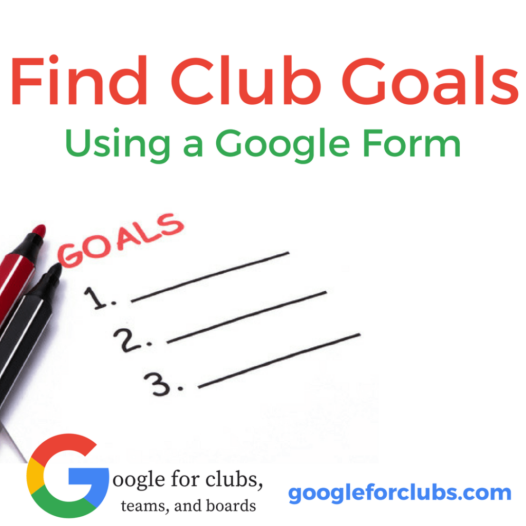 Find Club Priorities using a google form, image of three empty goal list